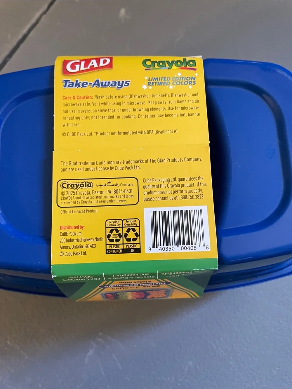 Take-Aways Crayola Violet Blue Divided Food Storage Containers